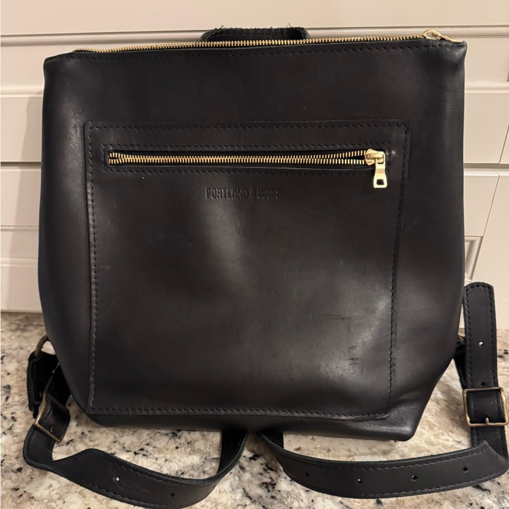 Portland leather tote backpack purse